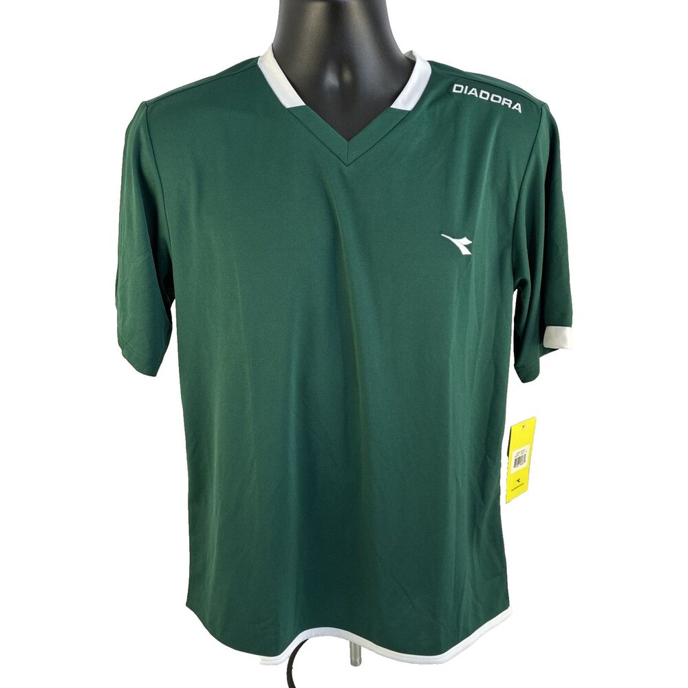 New Diadora Soccer Uffizi Jersey Adult Size Small NWT‎ Green White